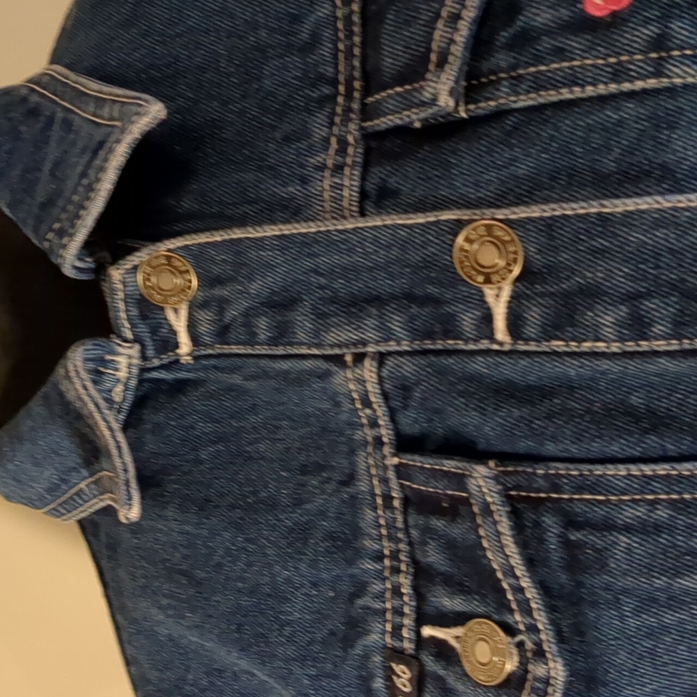 VINTAGE Route 66 Original Clothing Co. Girl's jean jacket with pink embr… - Picture 8 of 14